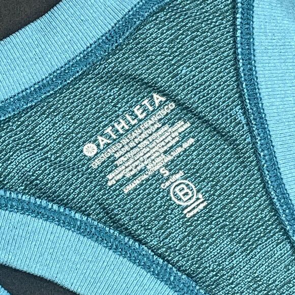 ~ Athleta Sm Momentum Seamless Tank Racerback Surf Deep Teal Relaxed Camo Crew W - Picture 4 of 11